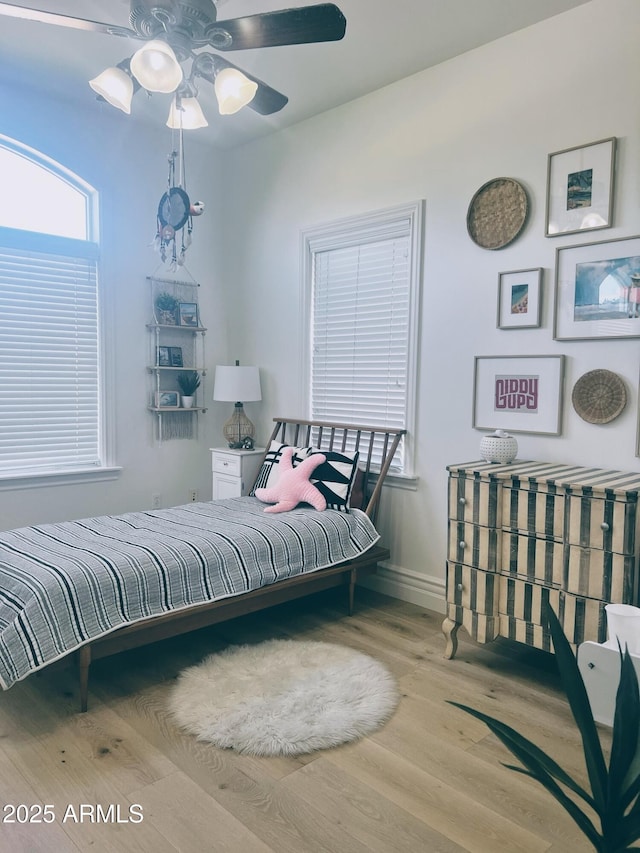 22406 S 173rd Way, Gilbert, AZ 85298 - bedroom with wood finished floors and a ceiling fan