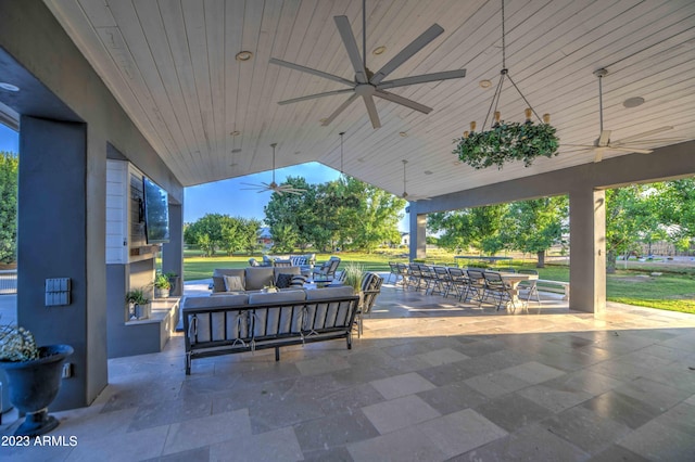 22406 S 173rd Way, Gilbert, AZ 85298 - view of patio / terrace featuring ceiling fan, outdoor lounge area, and outdoor dining space