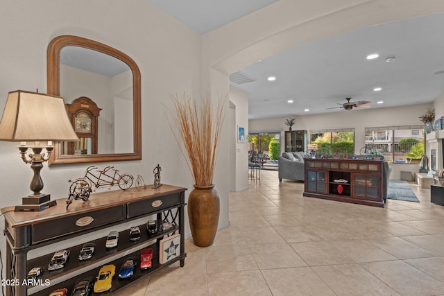 3018 E Vernon St, Gilbert, AZ 85298 - hallway with recessed lighting and light tile patterned flooring