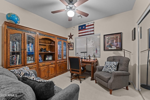 3018 E Vernon St, Gilbert, AZ 85298 - home office with light colored carpet and ceiling fan
