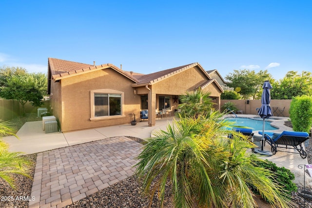 3018 E Vernon St, Gilbert, AZ 85298 - back of property with stucco siding, a fenced backyard, and a patio area
