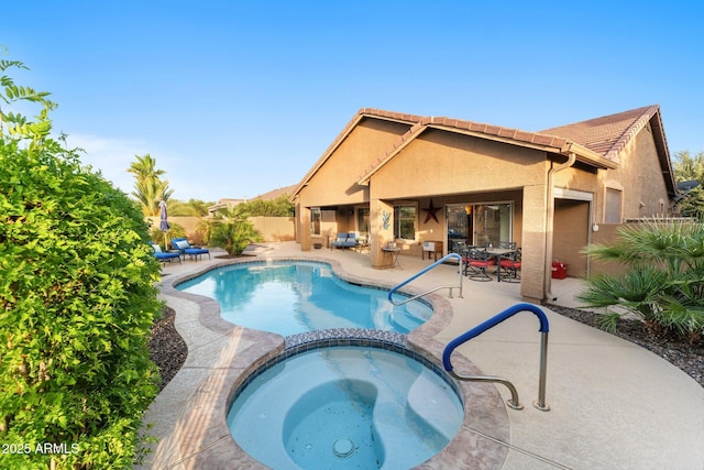 3018 E Vernon St, Gilbert, AZ 85298 - view of pool with a patio area, a pool with connected hot tub, and a fenced backyard
