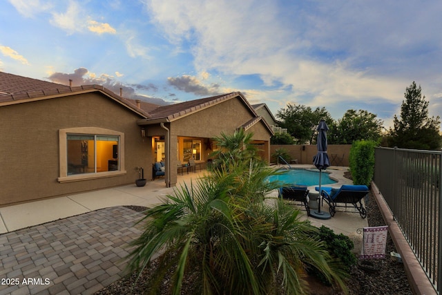 3018 E Vernon St, Gilbert, AZ 85298 - view of swimming pool featuring a fenced backyard and a patio area