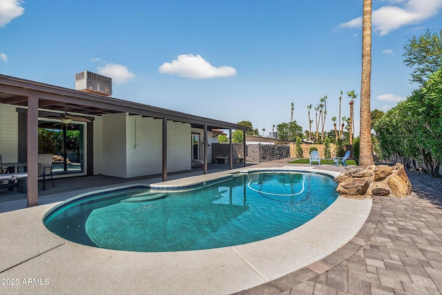 5101 E Paradise Dr, Scottsdale, AZ 85254 - view of pool with a patio area and ceiling fan