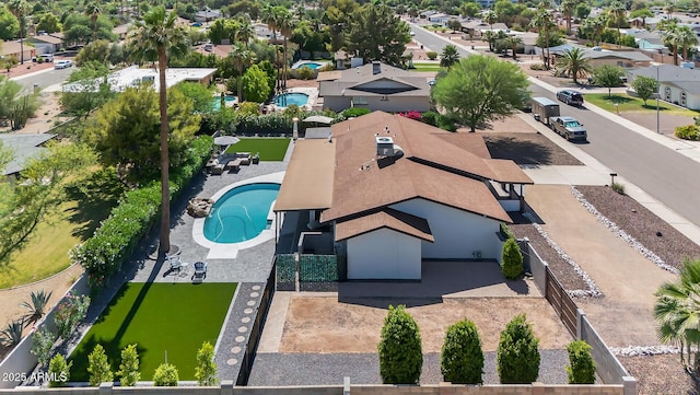5101 E Paradise Dr, Scottsdale, AZ 85254 - aerial view of residential area featuring a pool area