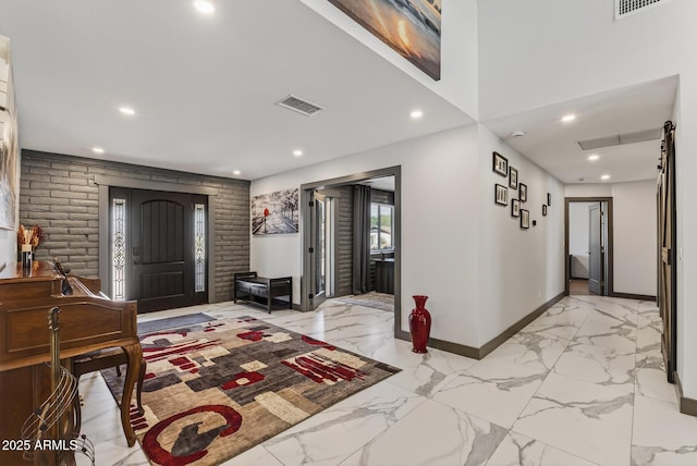 5101 E Paradise Dr, Scottsdale, AZ 85254 - foyer featuring light marble finish flooring and recessed lighting