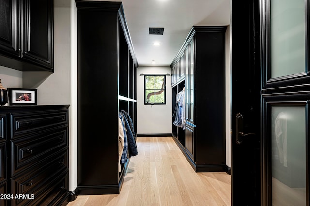 interior space with light hardwood / wood-style floors