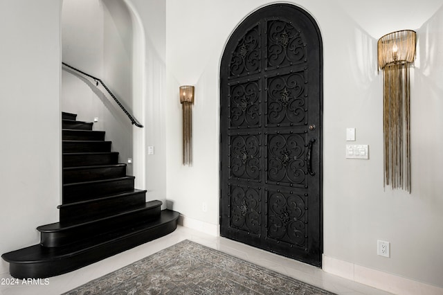 view of tiled foyer