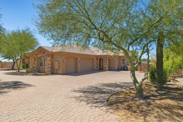 view of front of home featuring a garage