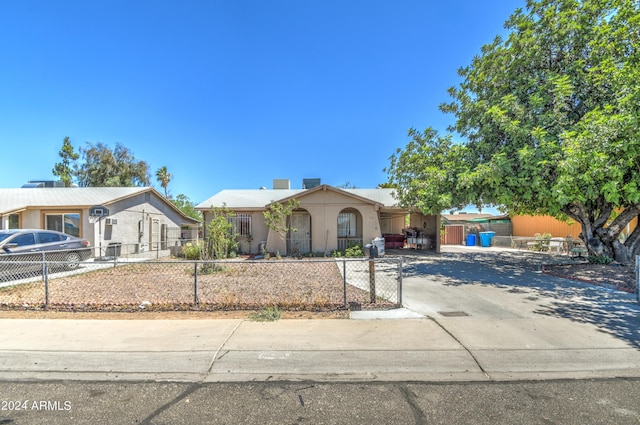 view of single story home