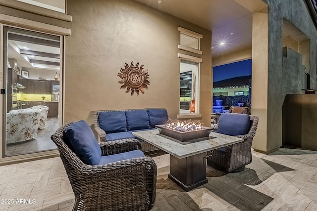 view of patio featuring an outdoor hangout area