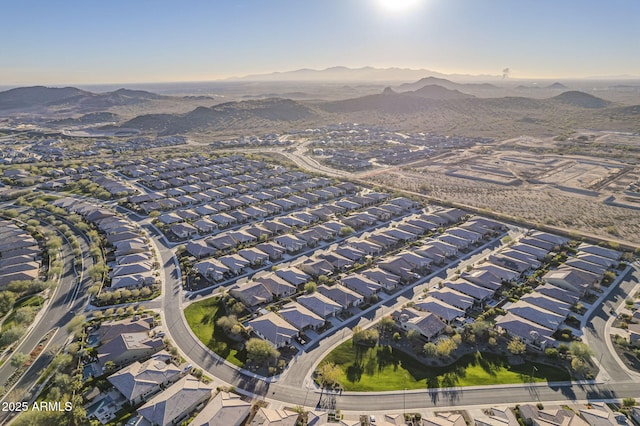 drone / aerial view with a mountain view