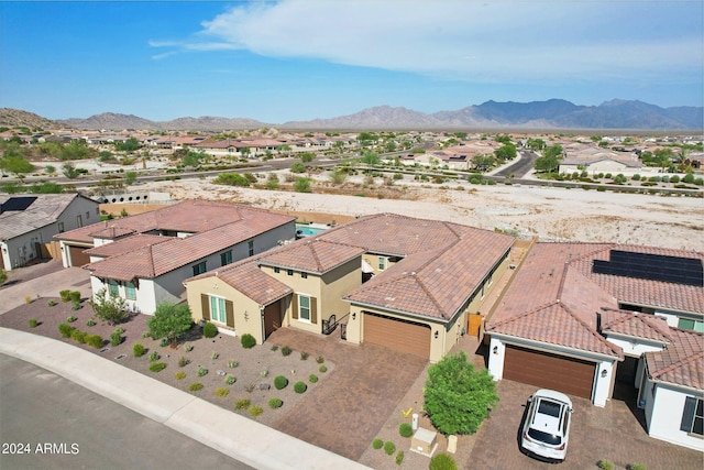 aerial view with a mountain view