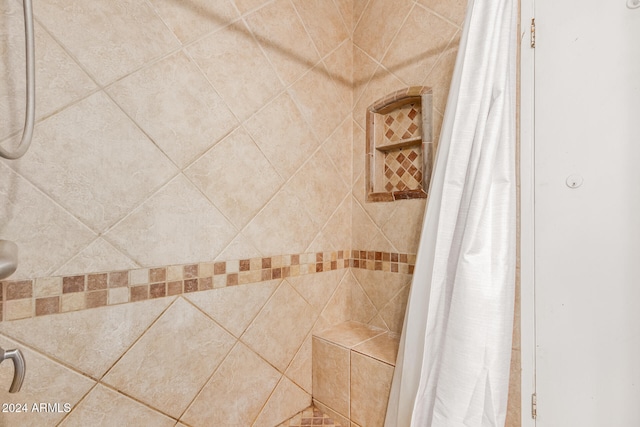 details featuring a shower with curtain