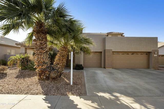 view of front of house with a garage