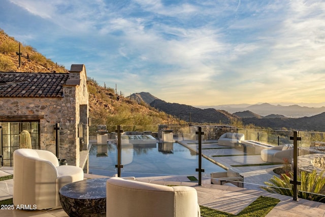 view of water feature featuring a mountain view