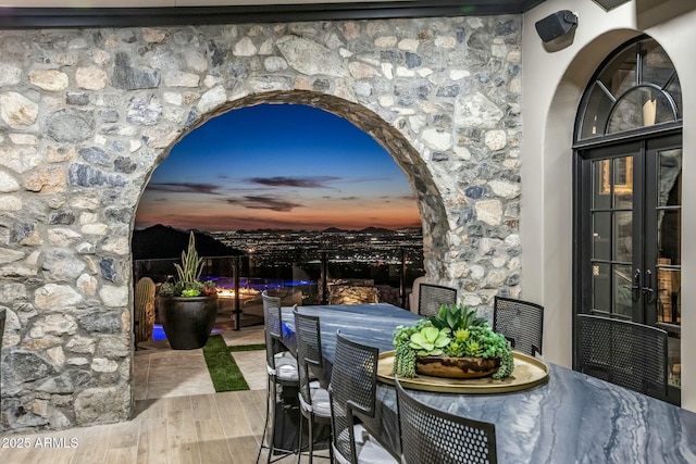view of patio featuring outdoor dining space