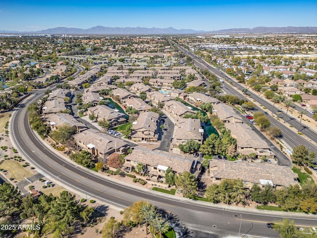 bird's eye view with a mountain view and a residential view