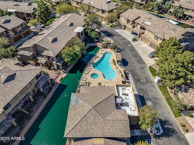 bird's eye view with a residential view