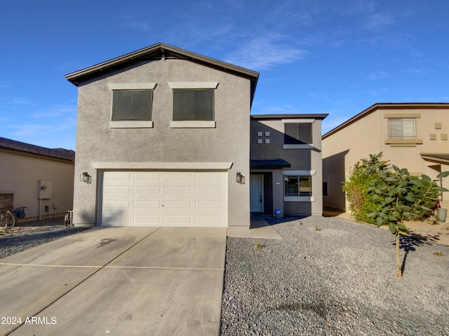 view of front facade featuring a garage