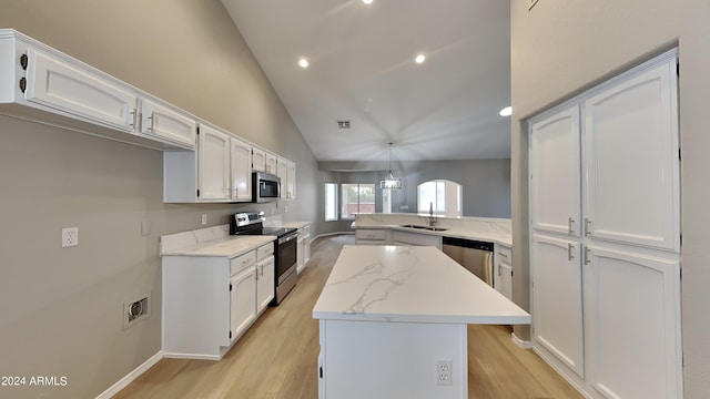 kitchen featuring sink, white cabinets, and stainless steel appliances