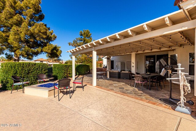 2714 N 63rd St, Mesa, AZ 85215 - view of patio featuring an outdoor living space with a fire pit