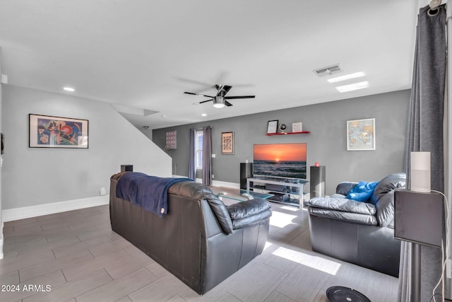 10847 E Forge Cir, Mesa, AZ 85208 - living area featuring ceiling fan, baseboards, and recessed lighting