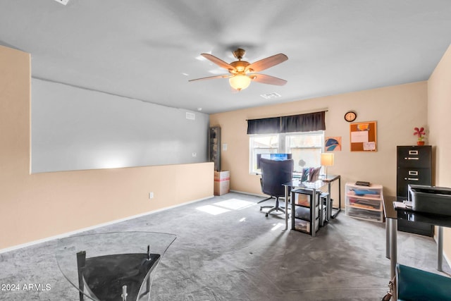 10847 E Forge Cir, Mesa, AZ 85208 - office with ceiling fan, carpet, and baseboards