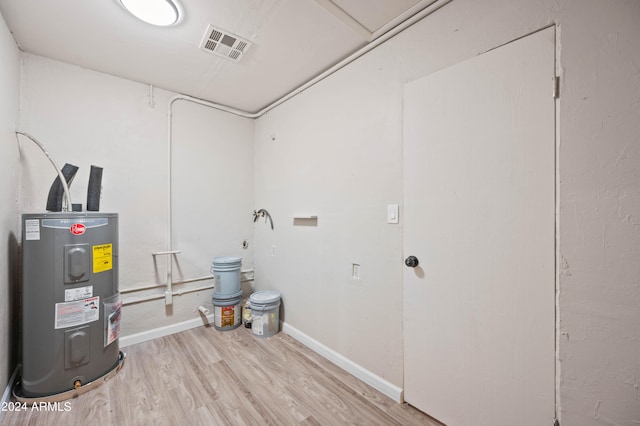 utility room with water heater