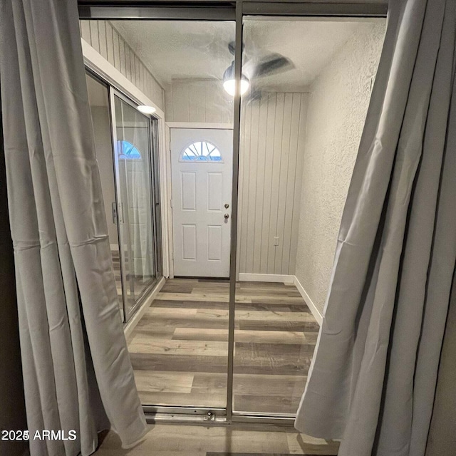 doorway featuring hardwood / wood-style flooring