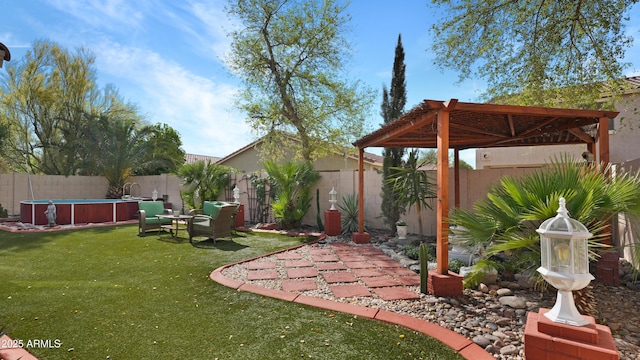 4073 E Stable Ct, Gilbert, AZ 85297 - view of yard featuring a pergola