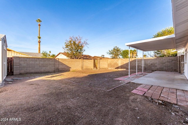 view of yard with a patio