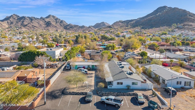 drone / aerial view with a mountain view