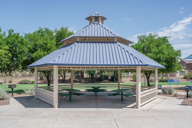 view of home's community with a patio area and a gazebo