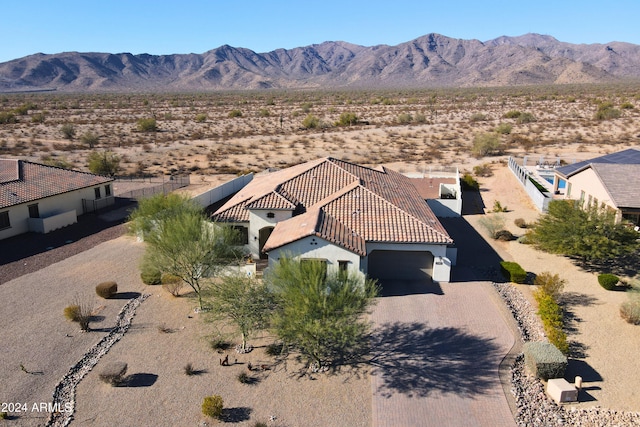 aerial view featuring a mountain view