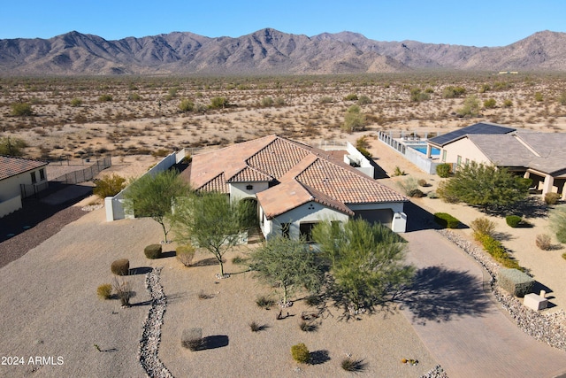 aerial view with a mountain view