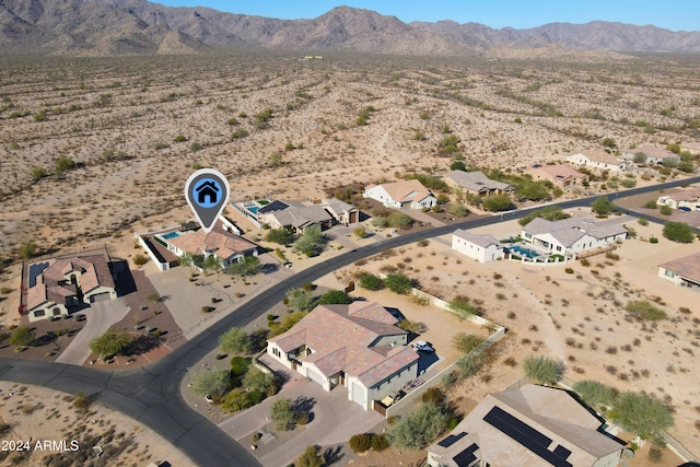 aerial view with a mountain view