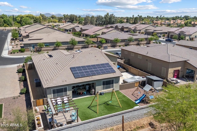 drone / aerial view with a residential view