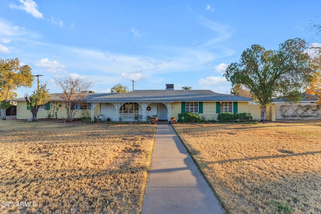 view of single story home