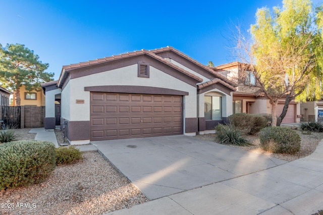 view of front of home with a garage