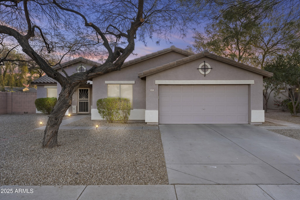 view of front facade with a garage