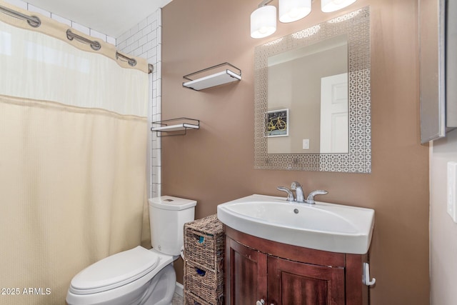 2508 N Karen Dr, Chandler, AZ 85224 - bathroom with toilet, vanity, and a shower with curtain