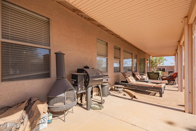 view of patio / terrace with an outdoor hangout area and area for grilling