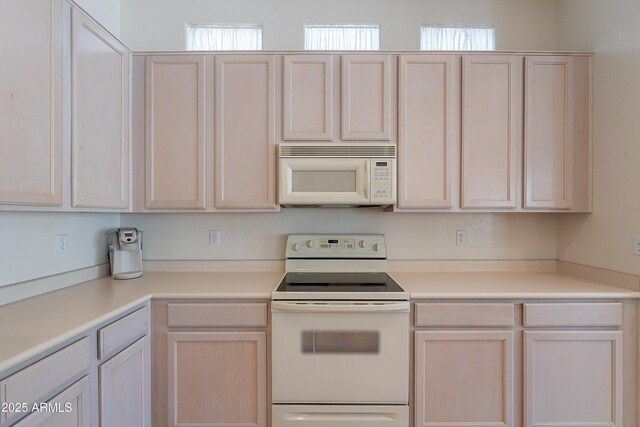 14806 E Lookout Ledge, Fountain Hills, AZ 85268 - kitchen with white appliances, plenty of natural light, light countertops, and light brown cabinets