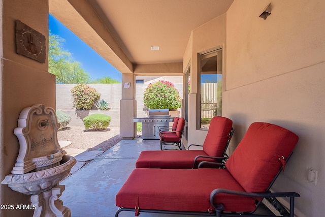 14806 E Lookout Ledge, Fountain Hills, AZ 85268 - view of patio / terrace with grilling area and fence