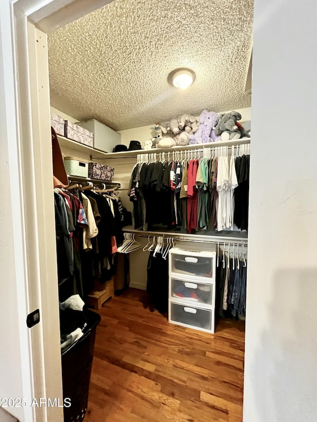 spacious closet with wood finished floors