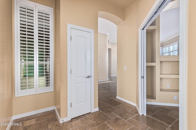 hall with crown molding