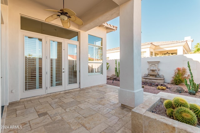 view of patio / terrace with ceiling fan