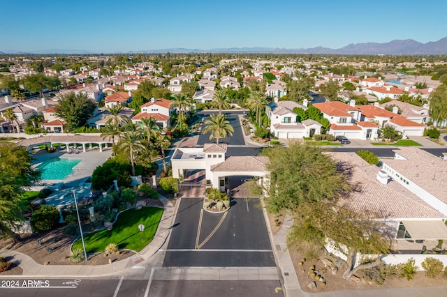 aerial view with a mountain view