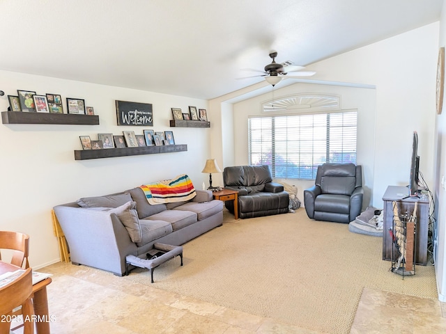 11424 S Obispo Dr, Goodyear, AZ 85338 - carpeted living room with a ceiling fan